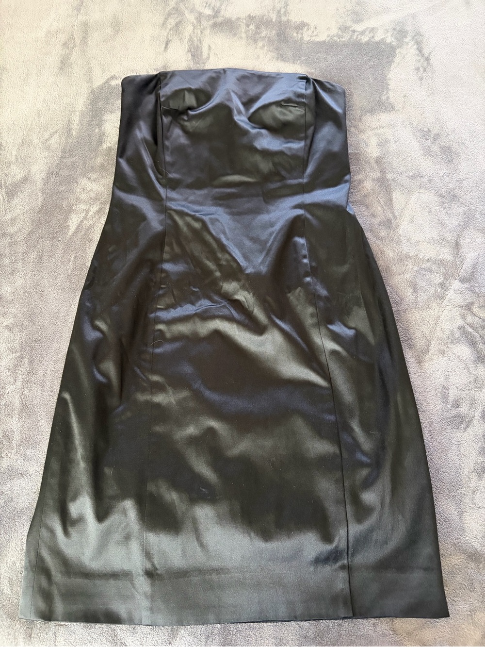 Isaac Mizrahi Strapless Black Satin Sheath Dress